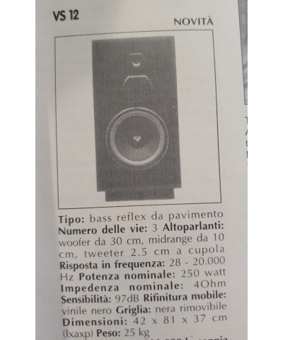 CERWIN VEGA VS 12 COPPIA DIFFUSORI DA PAVIMENTO USATI